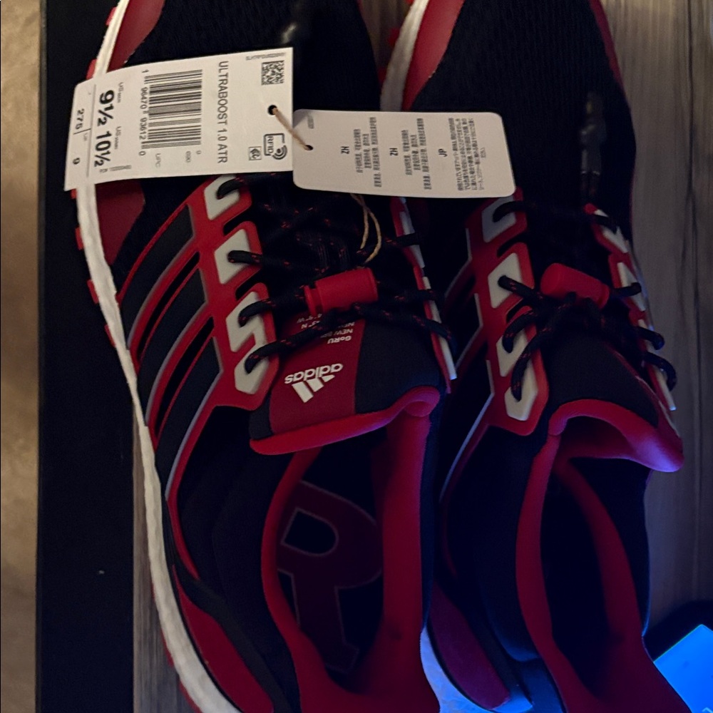 Rutgers adidas Black & Red Men's Running Sneakers